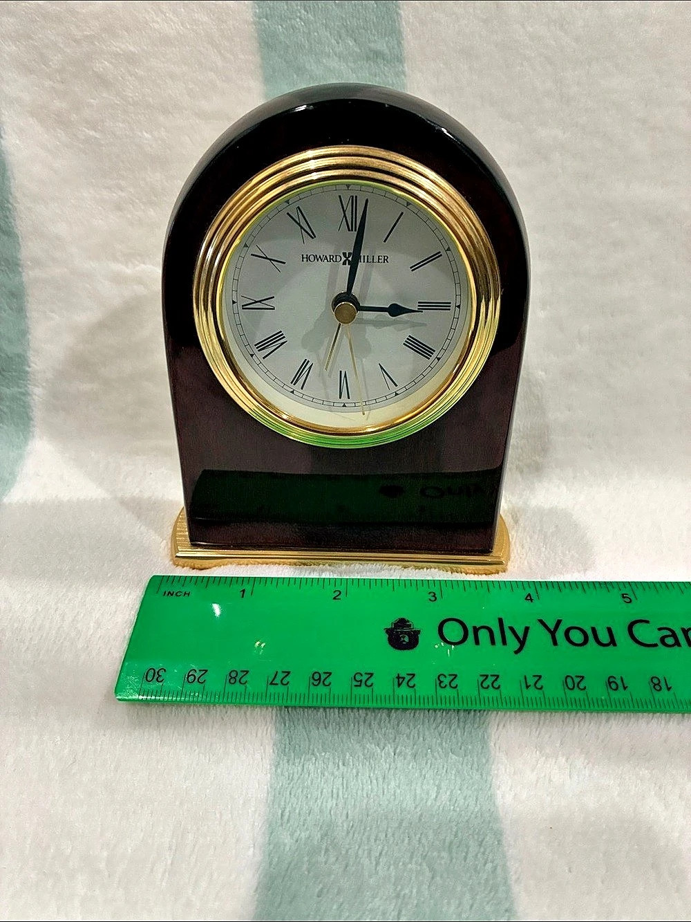 Howard Miller Model 613-487 Mantel Clock in Brown & Gold. Working condition - Picture 3 of 7